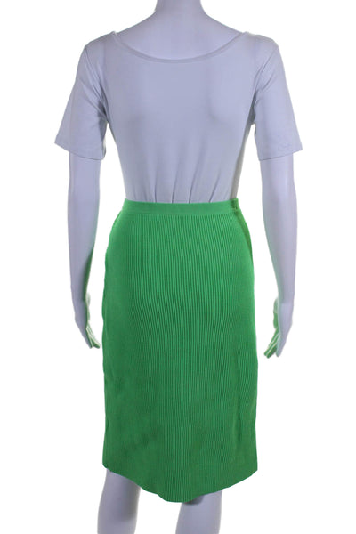 Rachel Comey Womens Elastic Waist Ribbed Pencil Skirt Green Size L