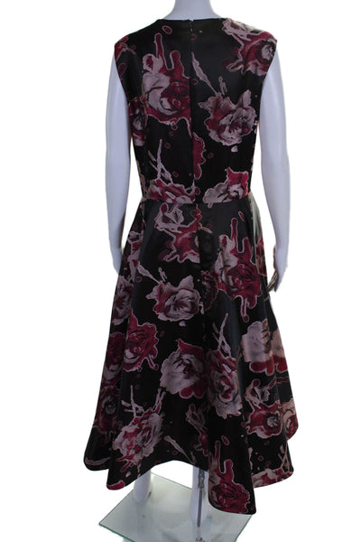 Christian Siriano Womens Floral Print Sleeveless Fit & Flare Gown Purple Size 20