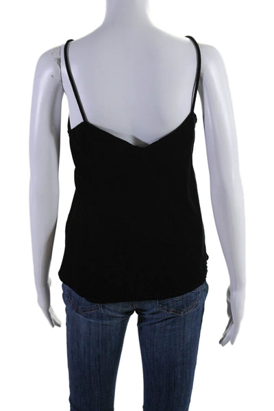 Mes Demoiselles Womens Textured Spaghetti Strap V-neck Tank Top Black Size EUR 3