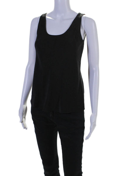 Carolina Herrera Womens Solid Black Scoop Neck Sleeveless Camisole Top Size 2