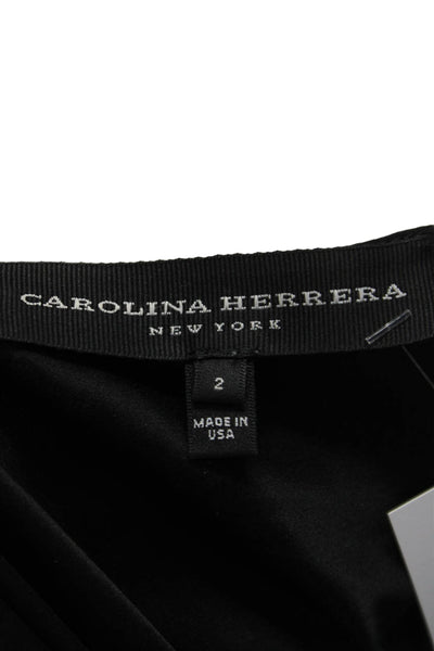 Carolina Herrera Womens Solid Black Scoop Neck Sleeveless Camisole Top Size 2