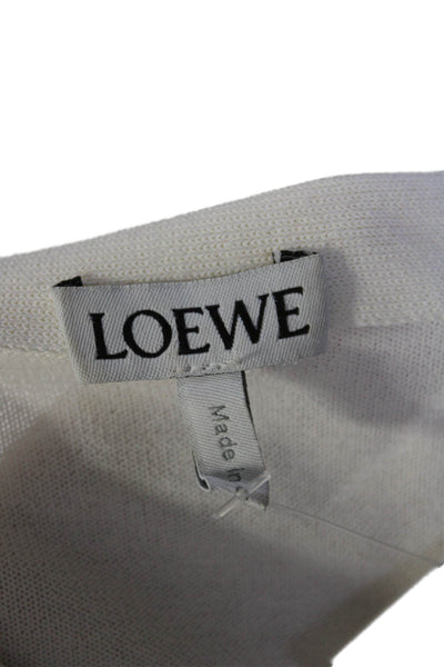 Loewe Womens White V-neck Button Front Long Sleeve Blouse Top Size S