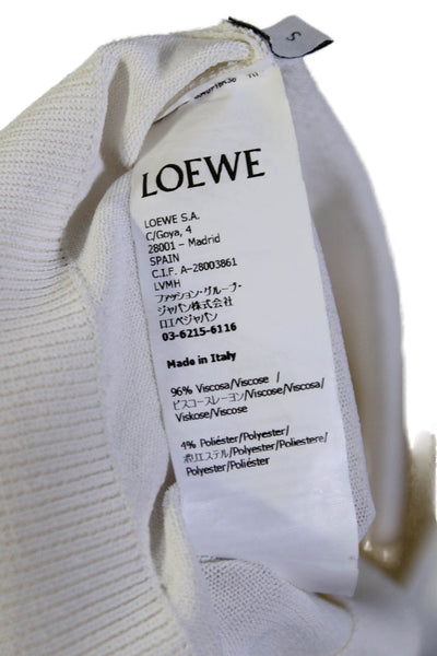 Loewe Womens White V-neck Button Front Long Sleeve Blouse Top Size S