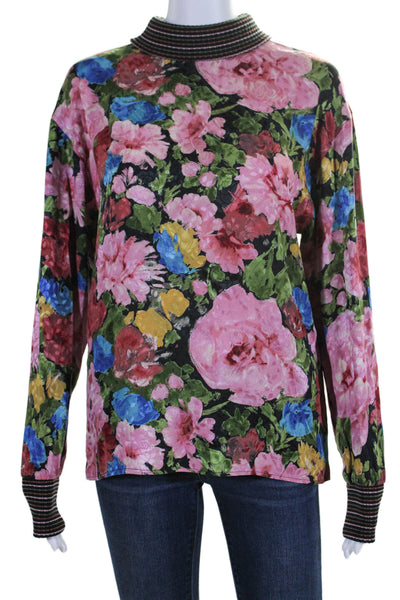 Ungaro Parallele Paris Womens Floral Button Up Blouse Top Multicolor Size 8