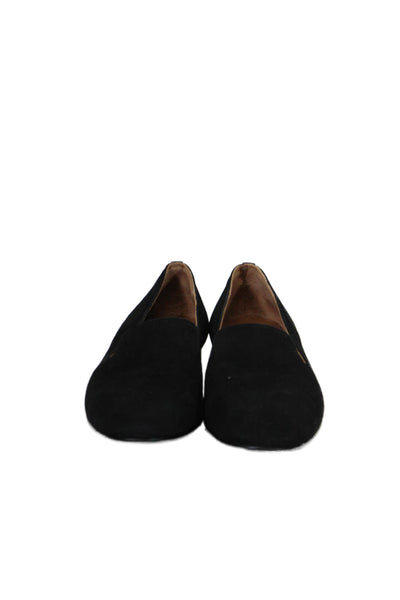 Margaux Girls Suede Slip On Almond Toe Flats Black Size 3.5