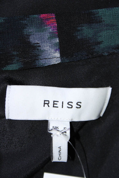 Reiss Womens Abstract Print Embroidered Zip Up Mini Skirt Multicolor Size 2