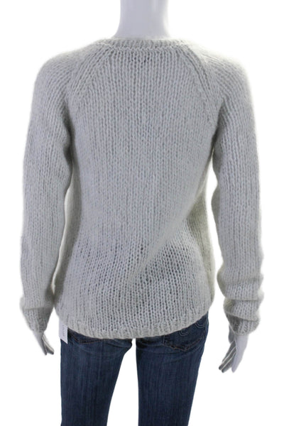 Martin + Osa Womens Mohair Soft Textured Thick Knit V Neck Sweater Gray Size XS