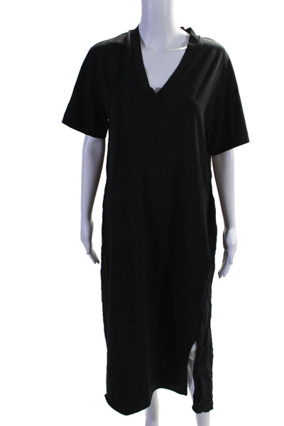 COS Womens Cotton V-Neck Short Sleeve Pullover Maxi T-Shirt Dress Black Size S