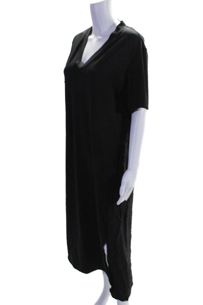 COS Womens Cotton V-Neck Short Sleeve Pullover Maxi T-Shirt Dress Black Size S