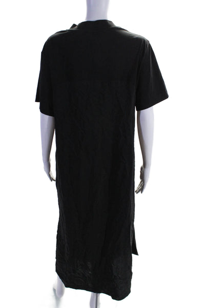 COS Womens Cotton V-Neck Short Sleeve Pullover Maxi T-Shirt Dress Black Size S