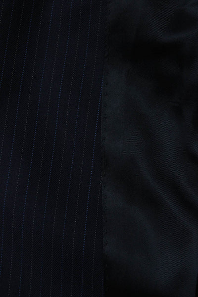 Ralph Ralph Lauren Mens Wool Textured Stripped Blazer Pants Suit Set Navy Size 4