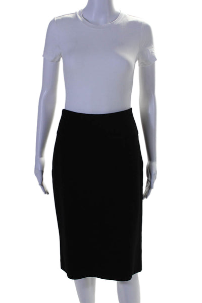 Calvin Klein Womens Wool Black Side Zip Front Pockets Lined Pencil Skirt Size 10