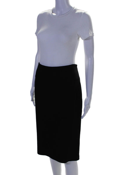 Calvin Klein Womens Wool Black Side Zip Front Pockets Lined Pencil Skirt Size 10