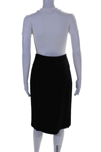 Calvin Klein Womens Wool Black Side Zip Front Pockets Lined Pencil Skirt Size 10