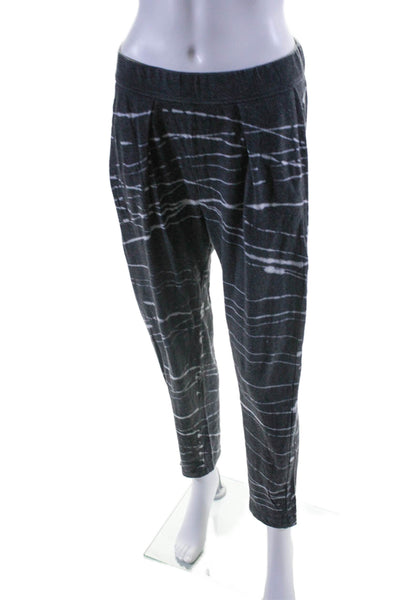 Raquel Allegra Womens Cotton Blend Dark Gray Printed Tapered Leg Pants Size 1