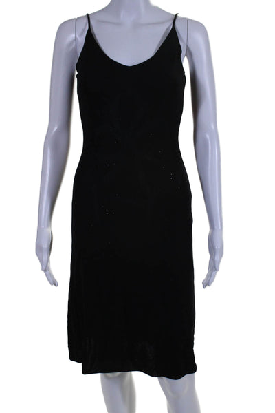 Armani Collezioni Womens Jeweled Sleeveless A Line Cocktail Dress Black Size 4