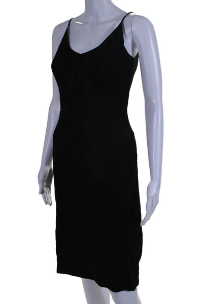 Armani Collezioni Womens Jeweled Sleeveless A Line Cocktail Dress Black Size 4