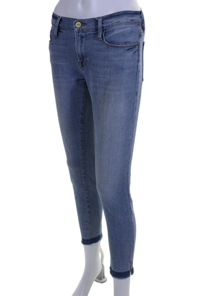 Frame Denim Womens Norwood Skinny Leg Light Wash Jeans Blue Cotton Size 24