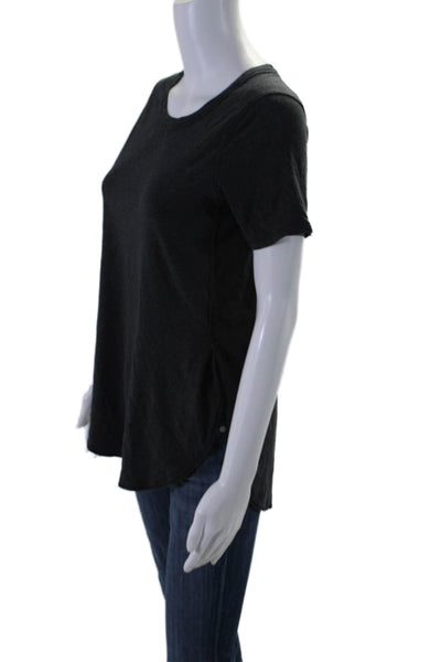 Lululemon Womens Short Sleeve Scoop Neck Side Slit Tee Shirt Gray Size 4