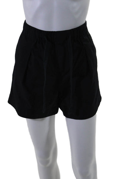 Vince Womens High Rise Drawstring Short Shorts Navy Blue Cotton Size Small