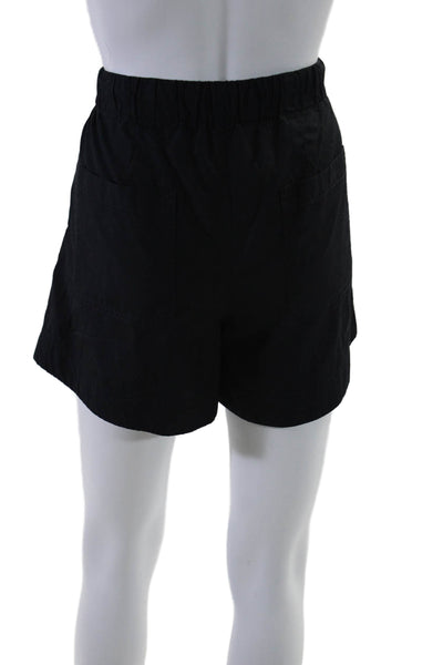 Vince Womens High Rise Drawstring Short Shorts Navy Blue Cotton Size Small