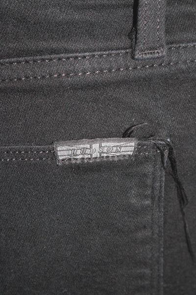 Hudson Womens Denim Five Pocket Button Close Mid-Rise Skinny Jeans Black Size 28