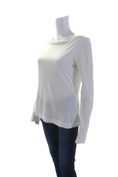 Standard James Perse Womens Cotton Long Sleeve Pullover T-Shirt Top White Size 4