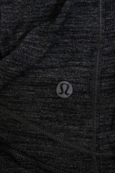 Lululemon Womens Textured Lined Long Sleeve Ruched Front Top Charcoal Size S