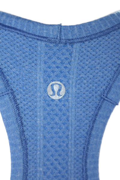 Lululemon Womens Round Neck Pullover Racerback Activewear Tank Top Blue Size S