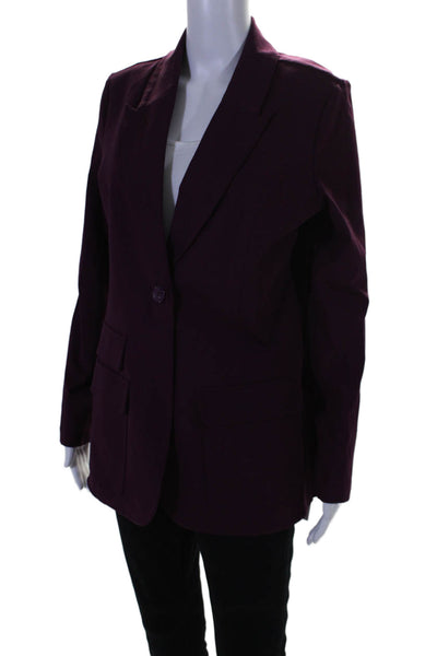 Capsule 121 Womens Single Button Wide Lapel Blazer Jacket Purple Size Large