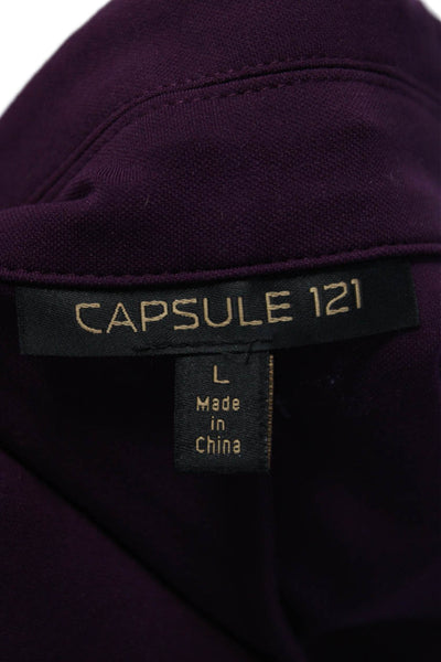 Capsule 121 Womens Single Button Wide Lapel Blazer Jacket Purple Size Large