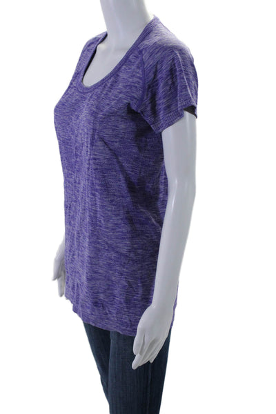 Lululemon Womens Stretch Short Sleeve Activewear T-Shirt Top Purple Size 8