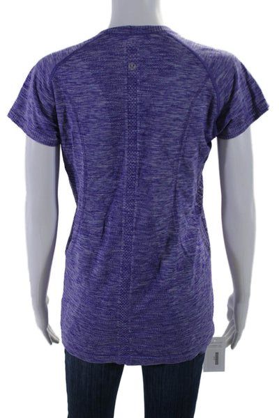 Lululemon Womens Stretch Short Sleeve Activewear T-Shirt Top Purple Size 8