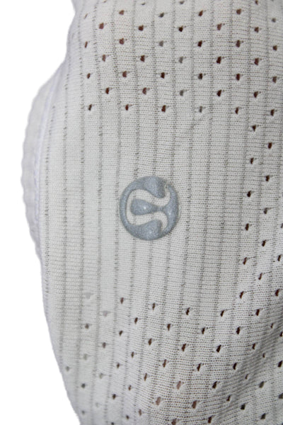 Lululemon Womens Stretch Round Neck Long Sleeve Activewear Top White Size M