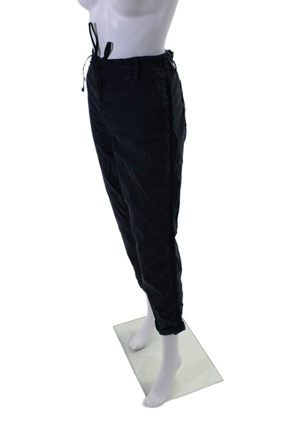 Paige Womens Four Pocket Drawstring Waist High-Rise Tapered Pants Navy Size 31