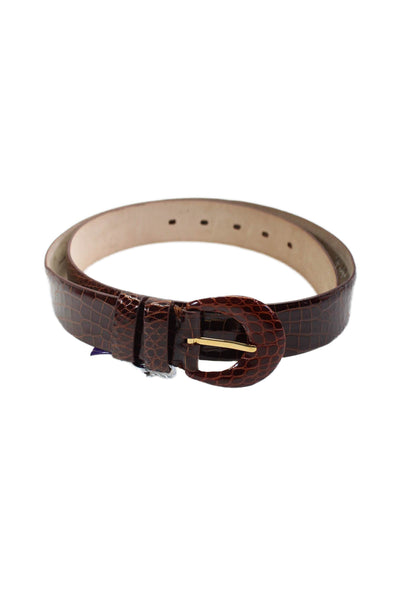 Ralph Lauren Purple Label Womens Genuine American Alligator Belt Brown