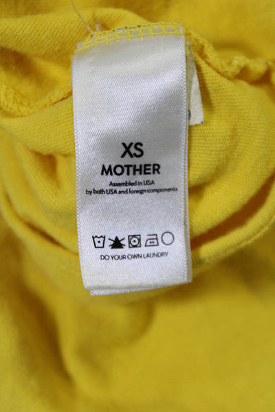 Mother Womens Cotton Short Sleeve Graphic T Shirt Yellow Size XS