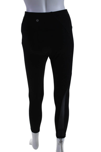 Lululemon Womens Pull On High Rise Slim Leg Athletic Leggings Black Size 6