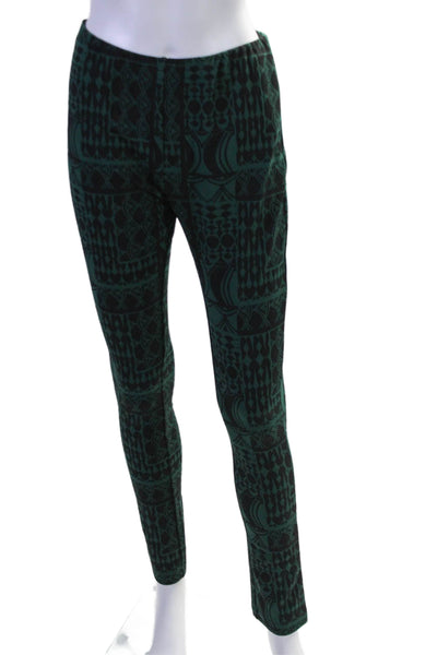 Marc Bouwer Unlimited Womens Geometric Print Leggings Black Green Size Extra Sma