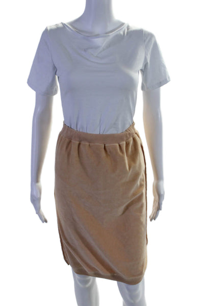 Sonia Rykiel Womens Pull On Knee Length Skirt Sand Beige Cotton Size Medium