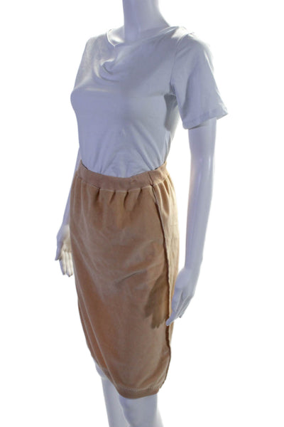 Sonia Rykiel Womens Pull On Knee Length Skirt Sand Beige Cotton Size Medium