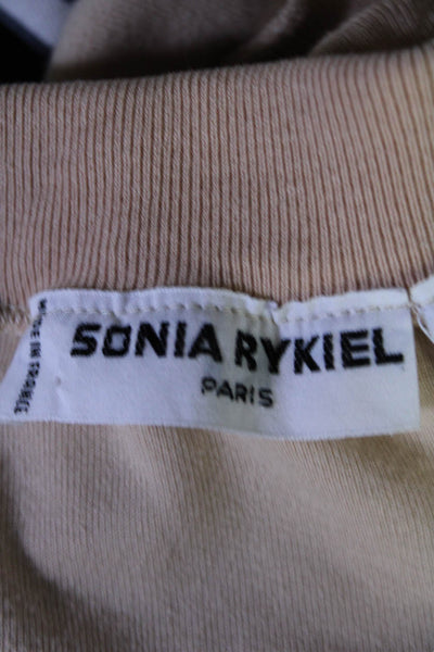 Sonia Rykiel Womens Pull On Knee Length Skirt Sand Beige Cotton Size Medium