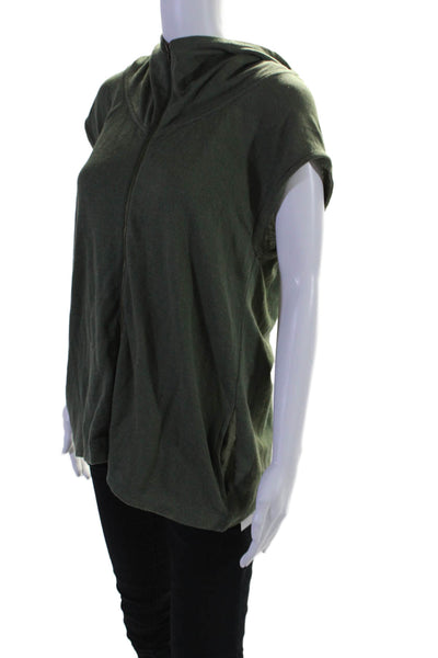 Soft Joie Womens Full Zipper Sleeveless Hooded Sweater Green Size Small