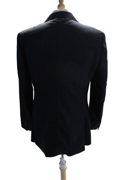 J Crew Mens Wool Navy Blue Two Button Long Sleeve Slim Blazer Size 42R