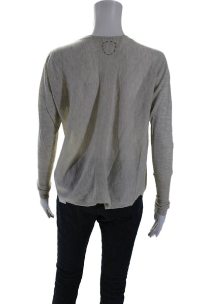 Sphere One Womens Long Sleeve Scoop Neck Sweater Gray Cashmere Silk Wool Small