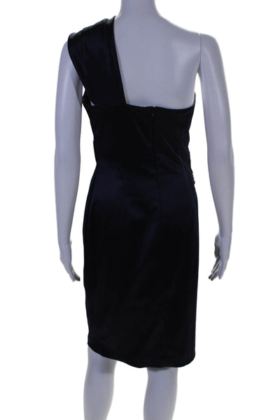 Eliza J Womens Jeweled One Shoulder Sleeveless Dress Midnight Blue Size 6