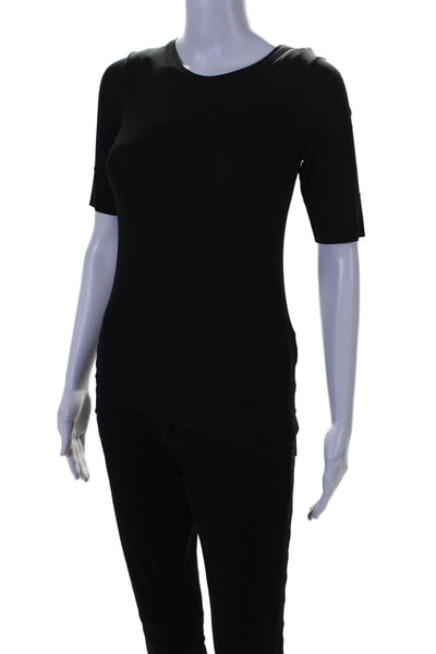 Ter Et Bantine Womens Short Sleeve Crew Neck Stretch Knit Tee Shirt Black IT 42