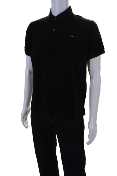 Paul Smith Mens Short Sleeve Collared Sunglasses Polo Shirt Black Size Large