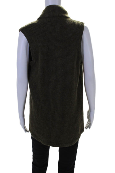 Ralph Lauren Black Label Womens Open Front Cashmere Sweater Vest Green Medium