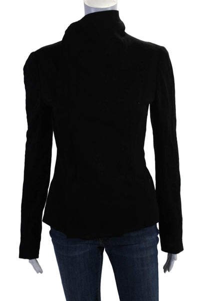 Bailey 44 Womens Collar Zip Open Front Long Sleeve Jacket Black Size S